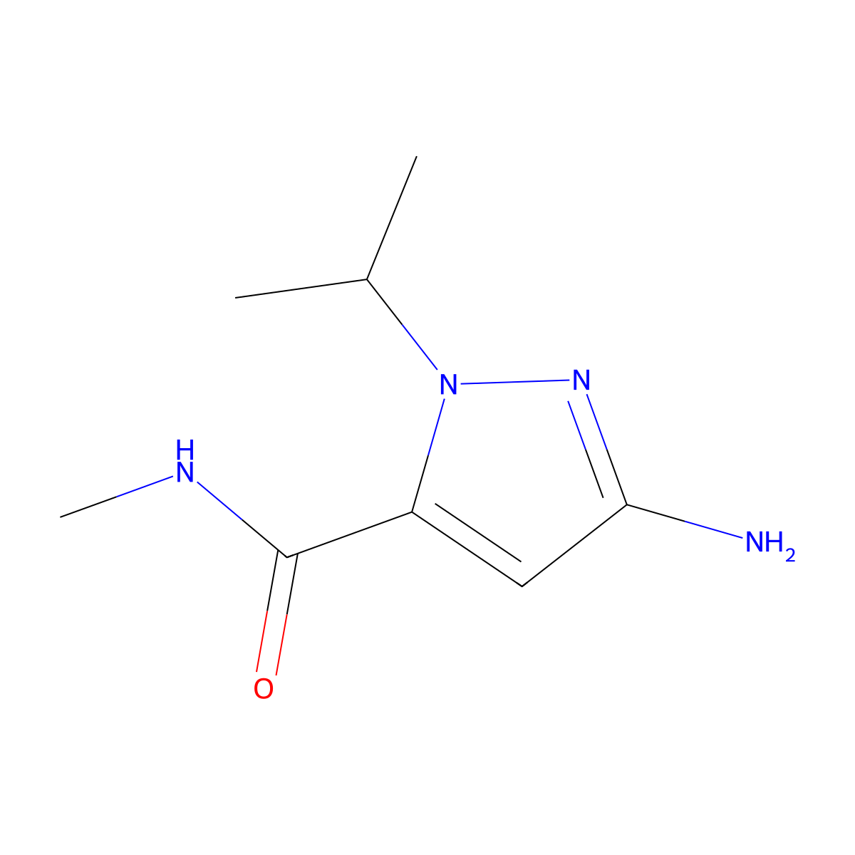3-Amino-1-isopropyl-N-methyl-1H-pyrazole-5-carboxamide molecular structure, CAS 1890537-13-9