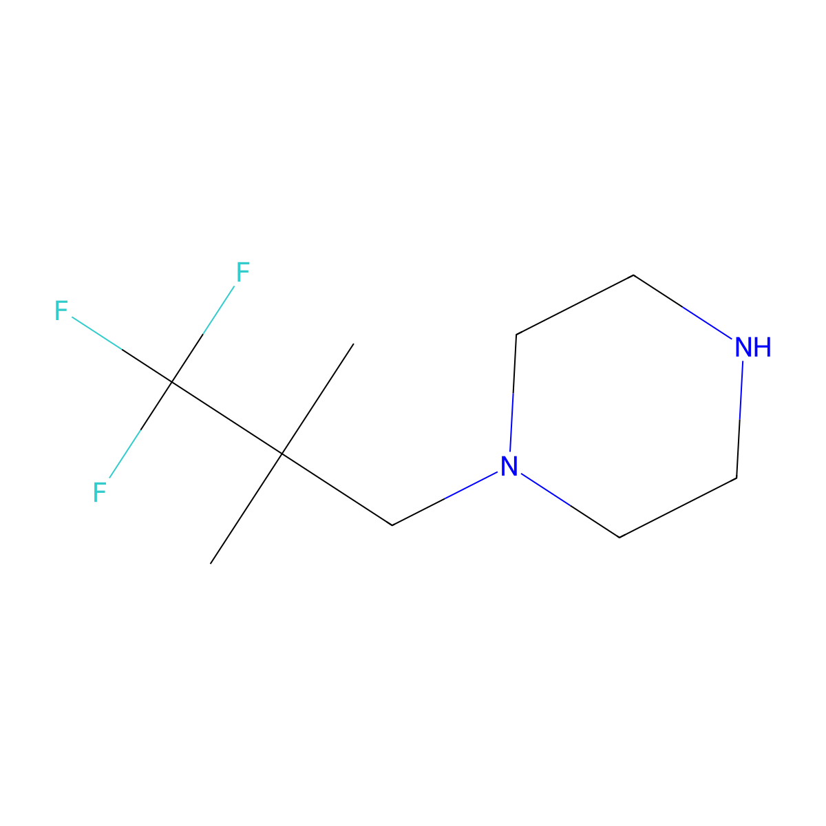 1-(3,3,3-Trifluoro-2,2-dimethylpropyl)piperazine molecular structure, CAS 1890539-80-6