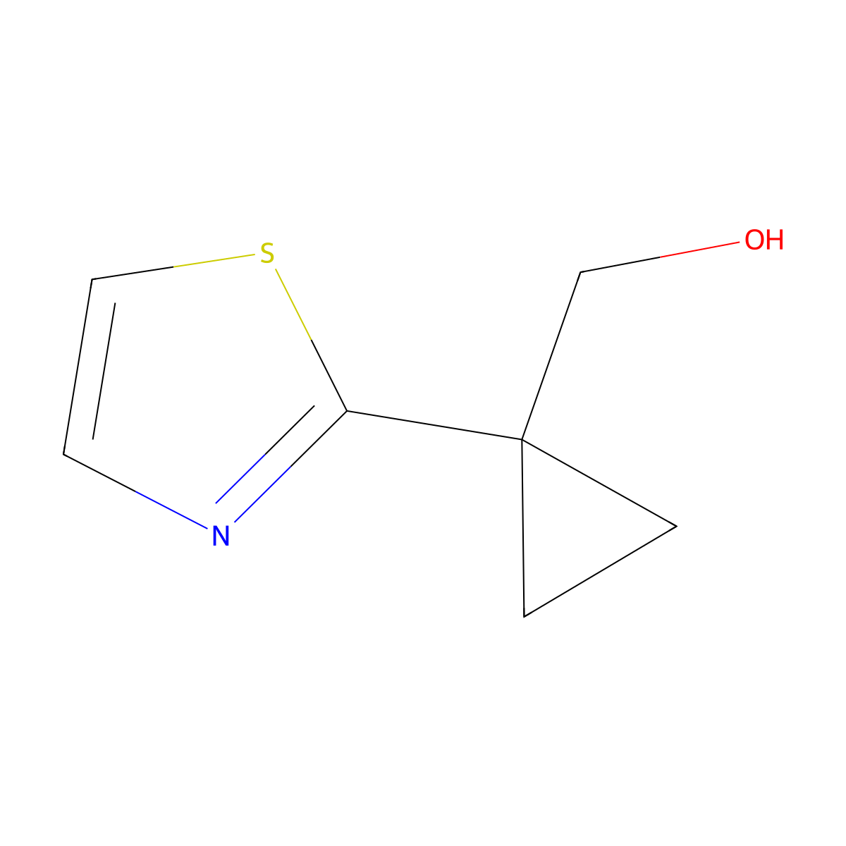 [1-(1,3-Thiazol-2-yl)cyclopropyl]methanol molecular structure, CAS 1890564-90-5