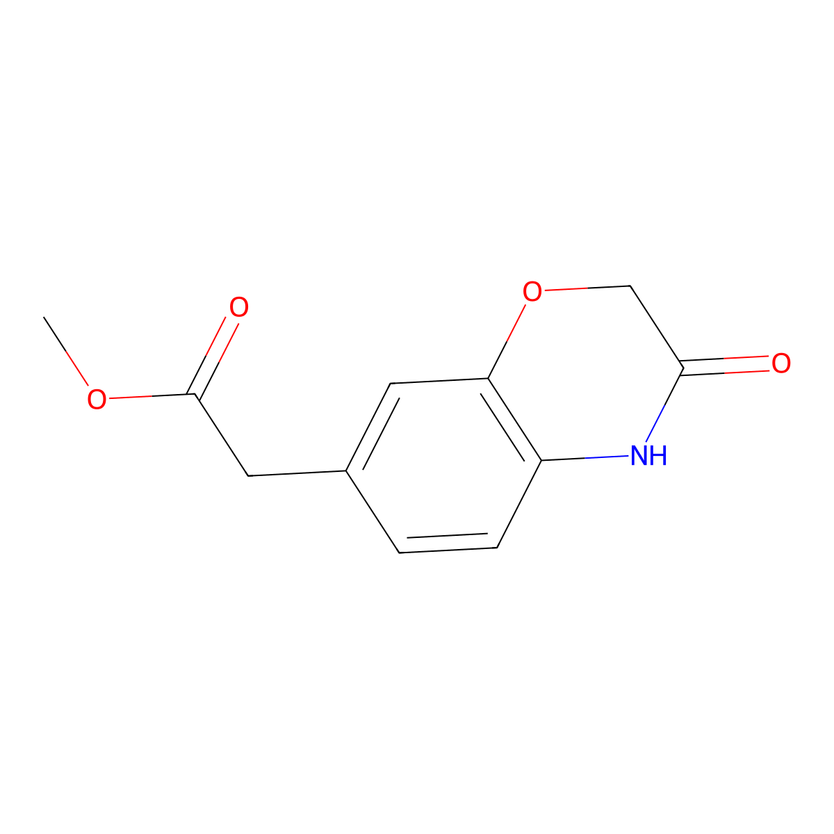 Methyl 2-(3-oxo-3,4-dihydro-2H-benzo[b][1,4]oxazin-7-yl)acetate molecular structure, CAS 1890565-25-9