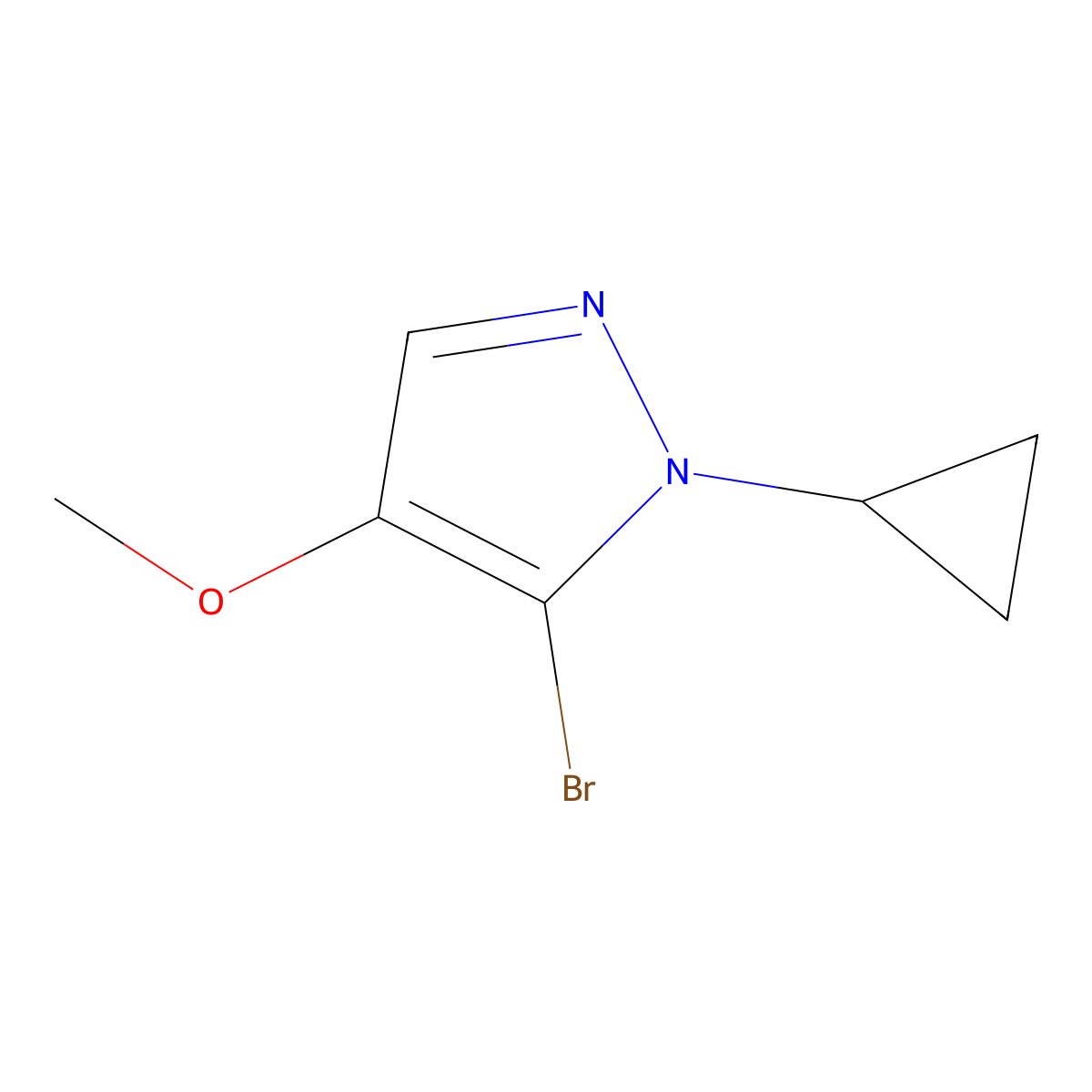 5-Bromo-1-cyclopropyl-4-methoxypyrazole molecular structure, CAS 1890582-07-6