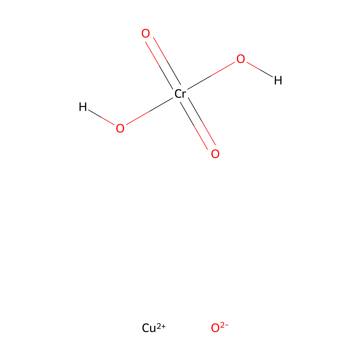 Copper chromate oxide (Cu2(CrO4)O) molecular structure, CAS 18906-50-8