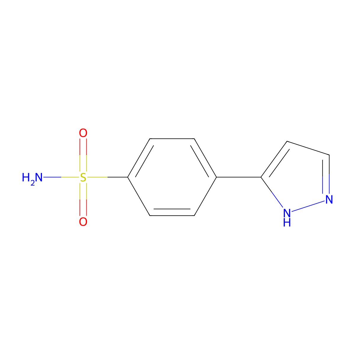 4-(1H-pyrazol-3-yl)benzene-1-sulfonamide molecular structure, CAS 189063-13-6