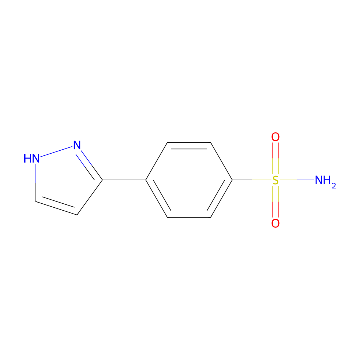 4-(1H-pyrazol-3-yl)benzene-1-sulfonamide molecular structure, CAS 189063-13-6
