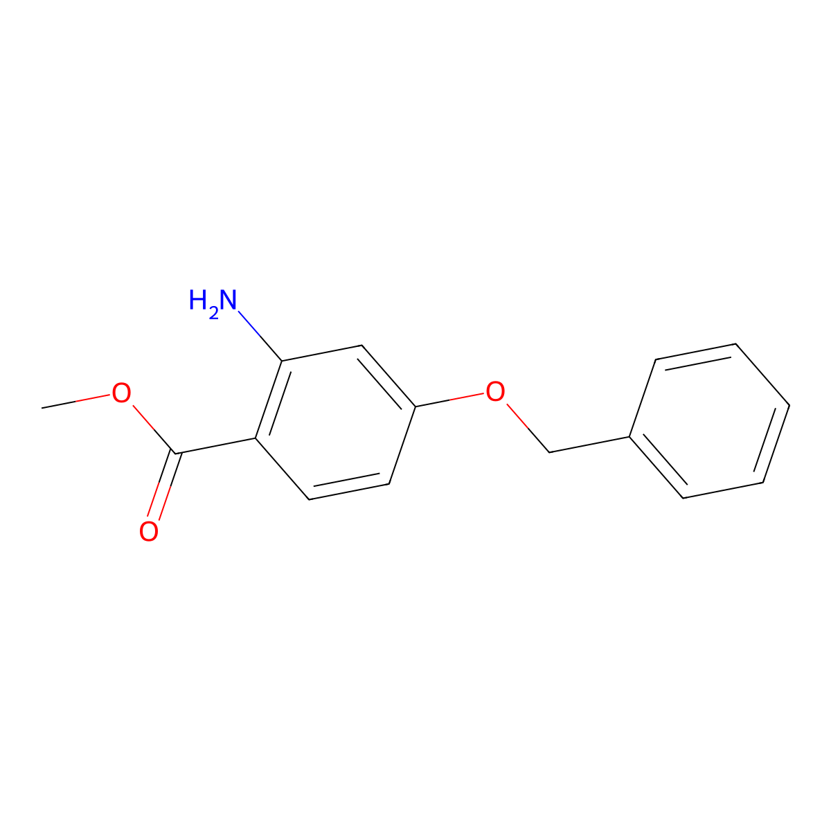 Methyl 2-amino-4-(benzyloxy)benzoate molecular structure, CAS 189063-59-0