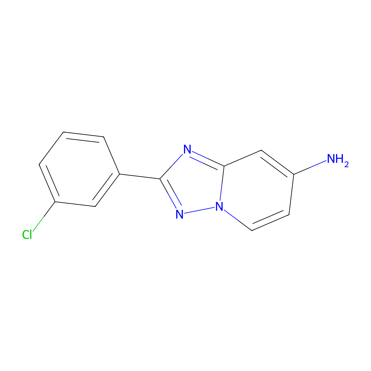 2-(3-Chlorophenyl)-[1,2,4]triazolo[1,5-a]pyridin-7-amine molecular structure, CAS 1890639-18-5