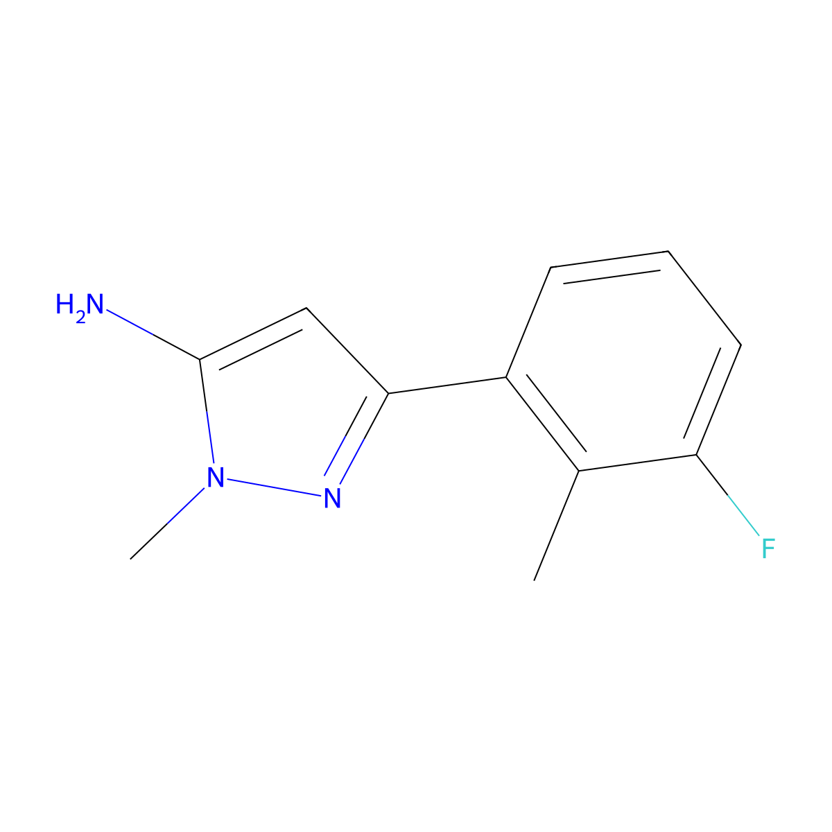 3-(3-fluoro-2-methylphenyl)-1-methyl-1H-pyrazol-5-amine molecular structure, CAS 1890640-76-2