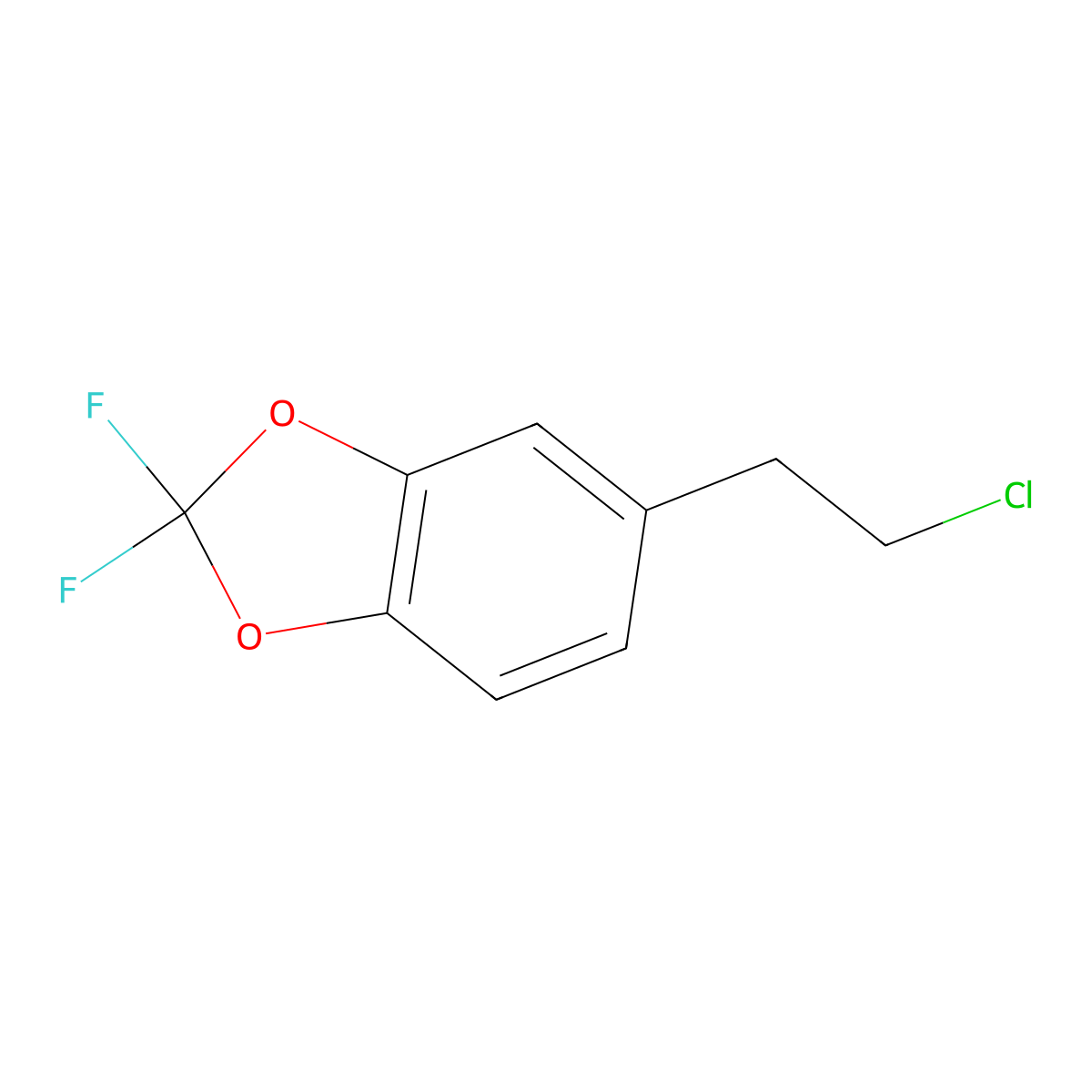 5-(2-chloroethyl)-2,2-difluoro-2H-1,3-benzodioxole molecular structure, CAS 1890665-98-1