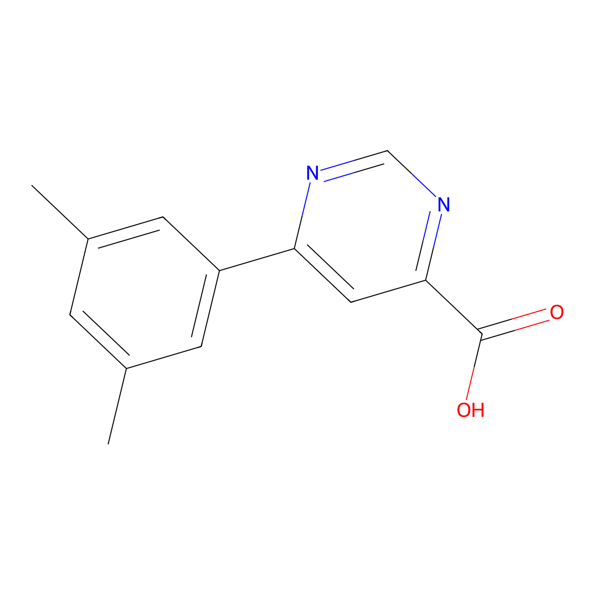 6-(3,5-Dimethylphenyl)pyrimidine-4-carboxylic acid molecular structure, CAS 1890669-56-3