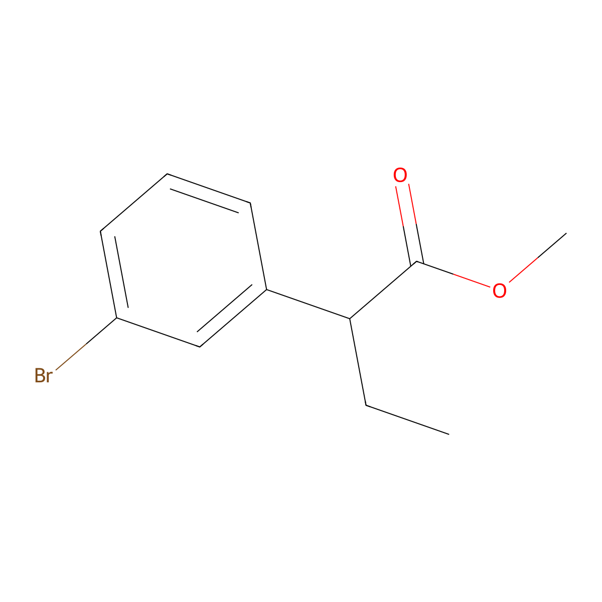Methyl 2-(3-bromophenyl)butanoate molecular structure, CAS 1890684-40-8