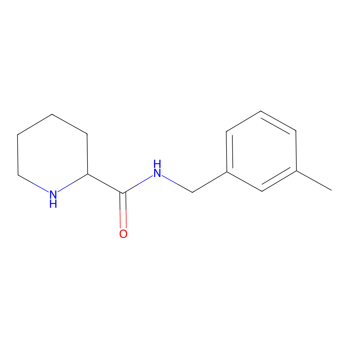 N-[(3-methylphenyl)methyl]piperidine-2-carboxamide molecular structure, CAS 189069-86-1