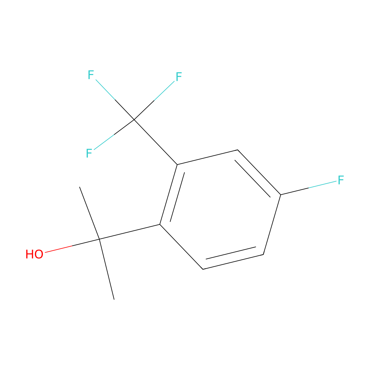 2-[4-Fluoro-2-(trifluoromethyl)phenyl]propan-2-ol molecular structure, CAS 1890698-48-2
