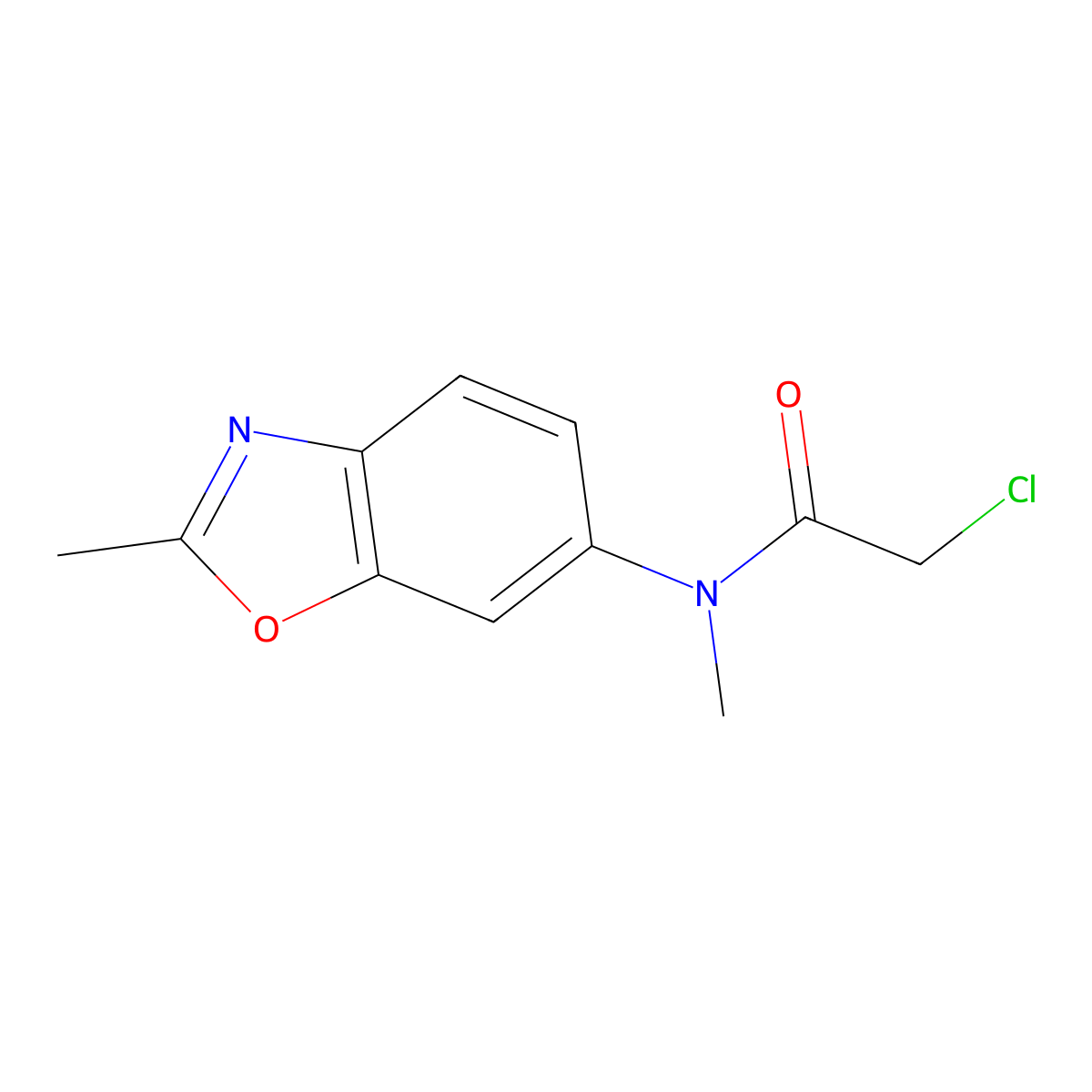 2-chloro-N-methyl-N-(2-methylbenzo[d]oxazol-6-yl)acetamide molecular structure, CAS 1890709-09-7