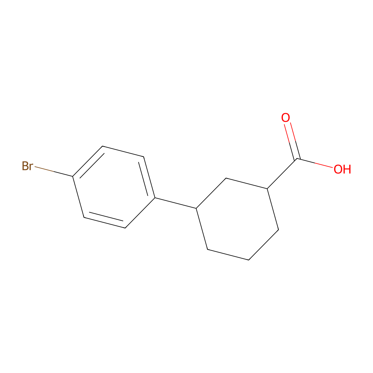 3-(4-Bromophenyl)cyclohexane-1-carboxylic acid molecular structure, CAS 1890709-23-5