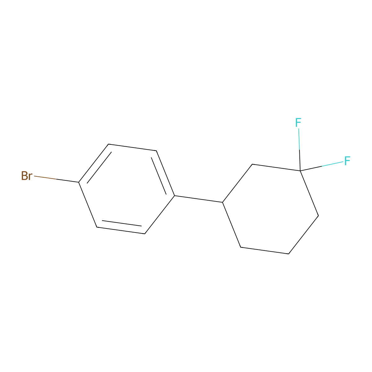 1-Bromo-4-(3,3-difluorocyclohexyl)benzene molecular structure, CAS 1890715-16-8
