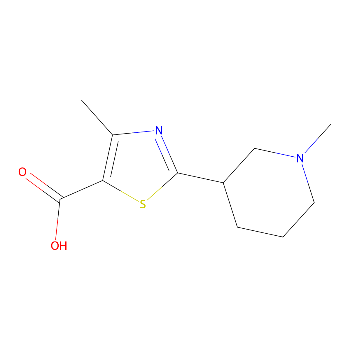 4-Methyl-2-(1-methylpiperidin-3-yl)thiazole-5-carboxylic acid molecular structure, CAS 1890719-77-3