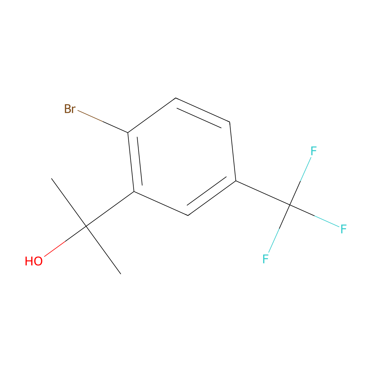 2-[2-Bromo-5-(trifluoromethyl)phenyl]propan-2-ol molecular structure, CAS 1890729-00-6