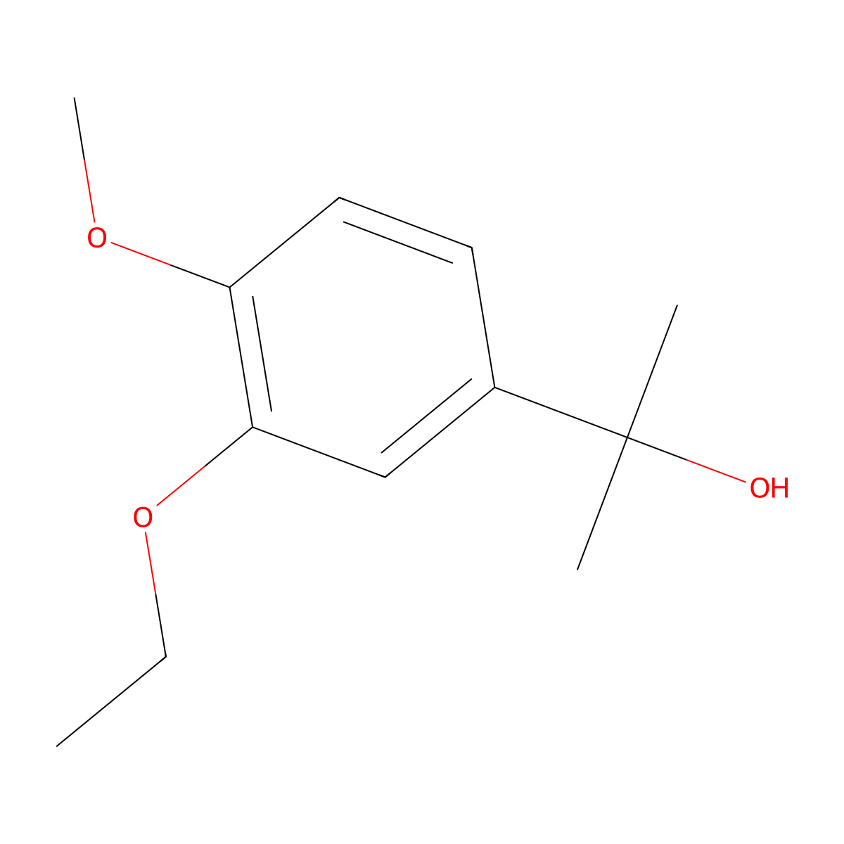2-(3-Ethoxy-4-methoxyphenyl)propan-2-ol molecular structure, CAS 1890764-15-4
