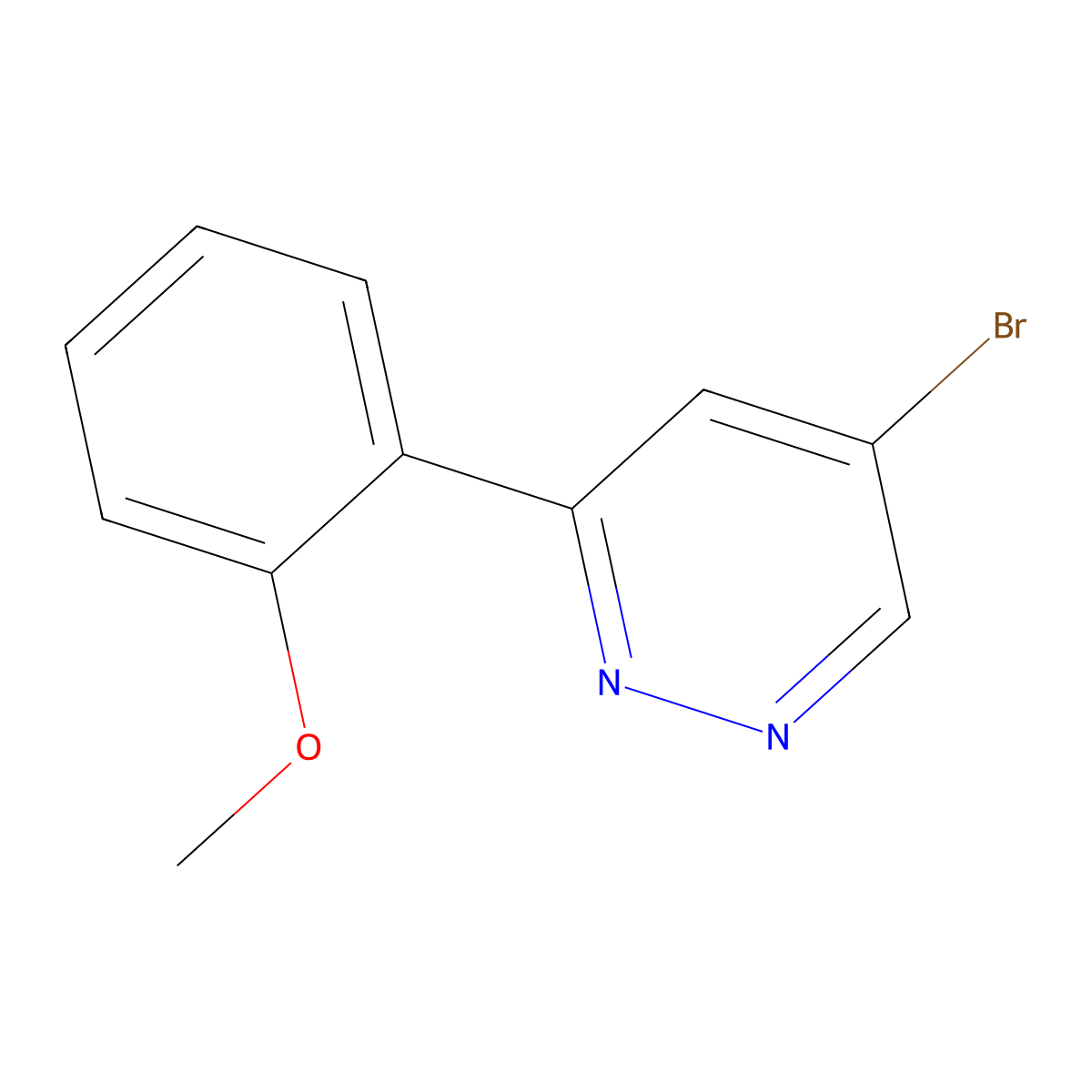 5-Bromo-3-(2-methoxyphenyl)pyridazine molecular structure, CAS 1890782-78-1