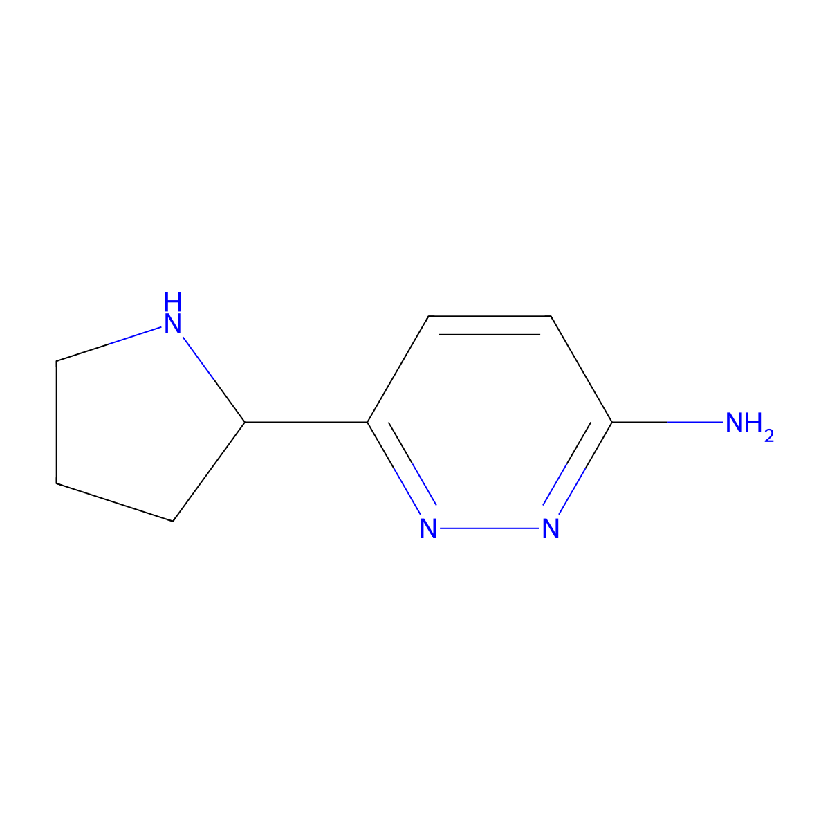 6-(Pyrrolidin-2-yl)pyridazin-3-amine molecular structure, CAS 1890784-52-7