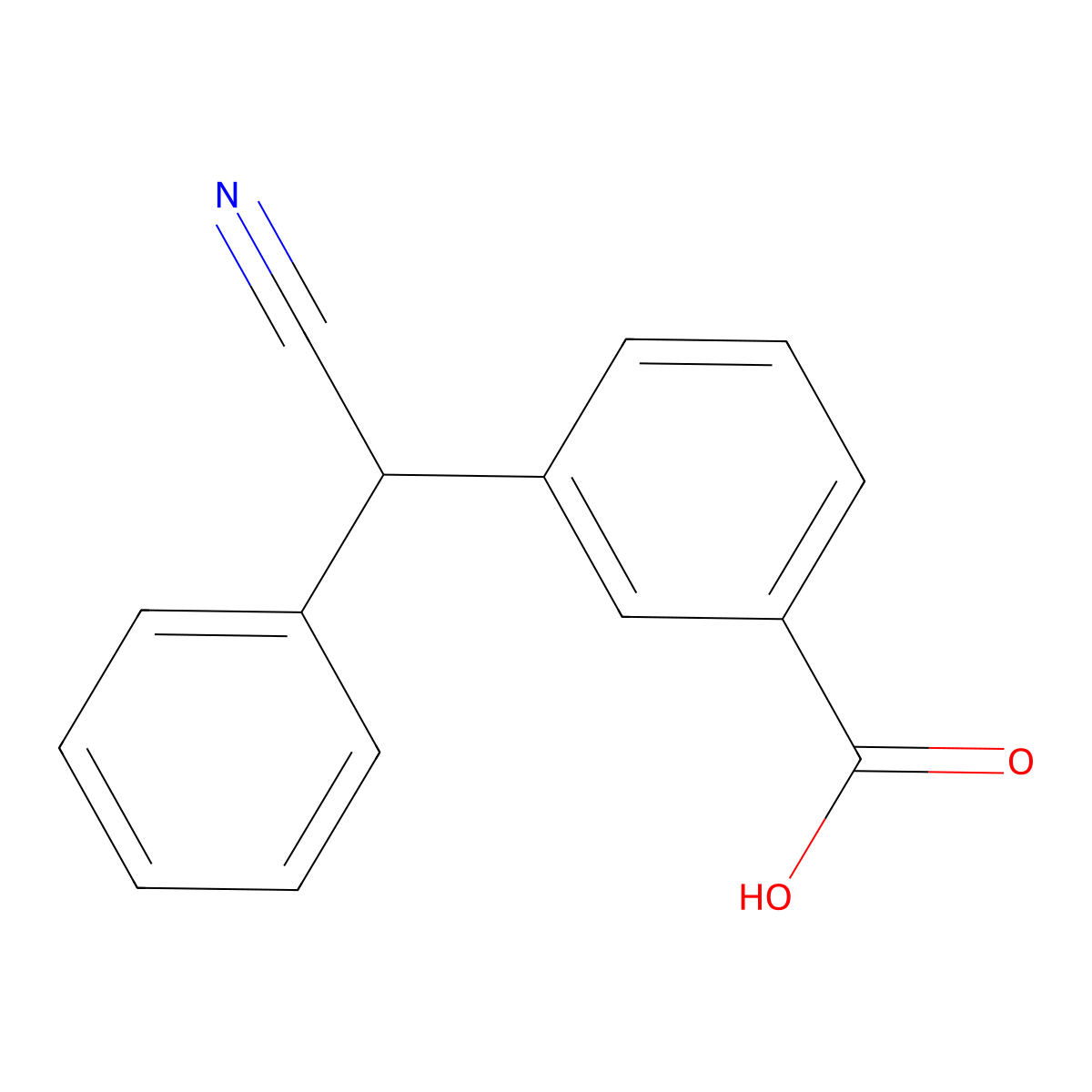 3-[Cyano(phenyl)methyl]benzoic acid molecular structure, CAS 18908-55-9