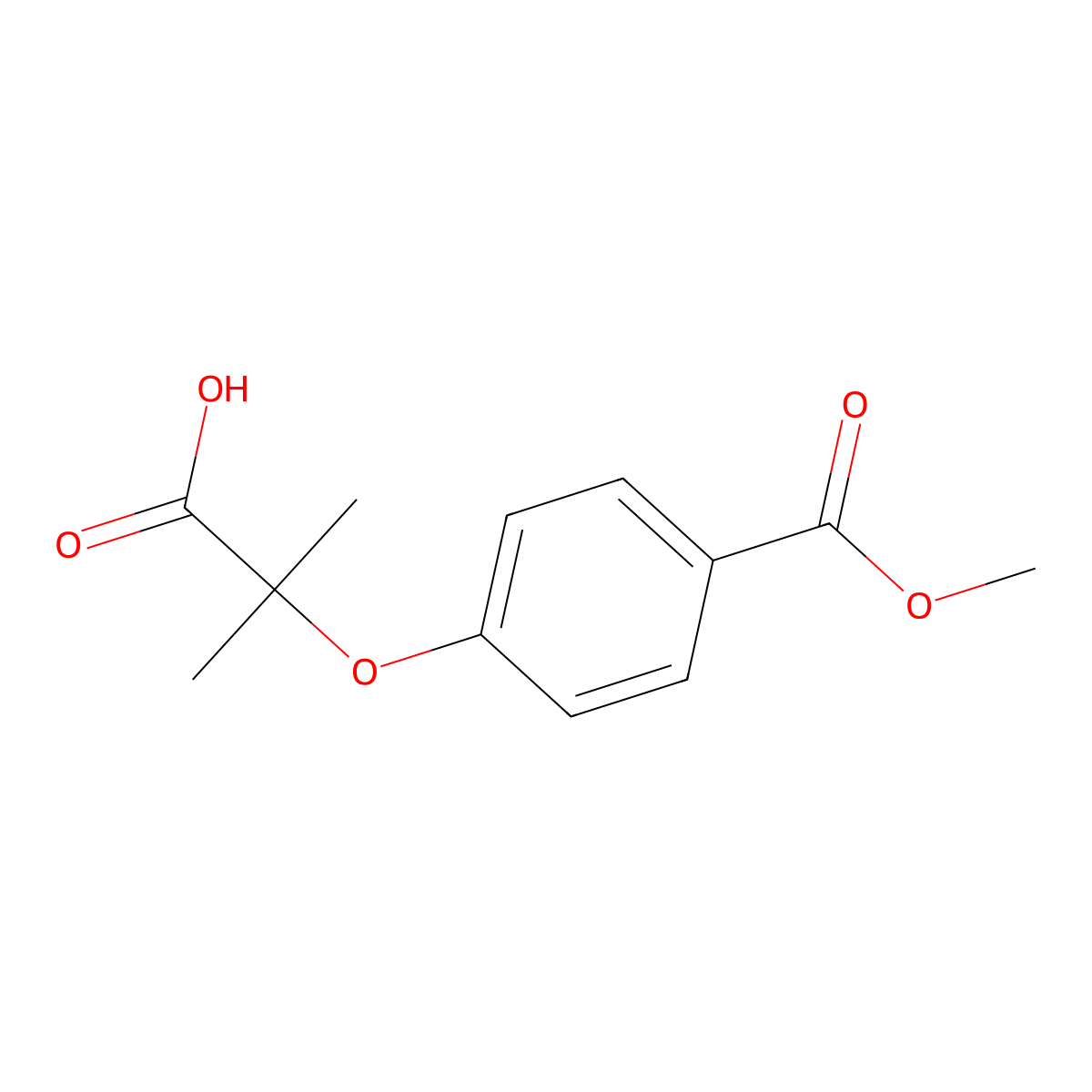 4-(1-Carboxy-1-methyl-ethoxy)-benzoic acid methyl ester molecular structure, CAS 1890805-01-2