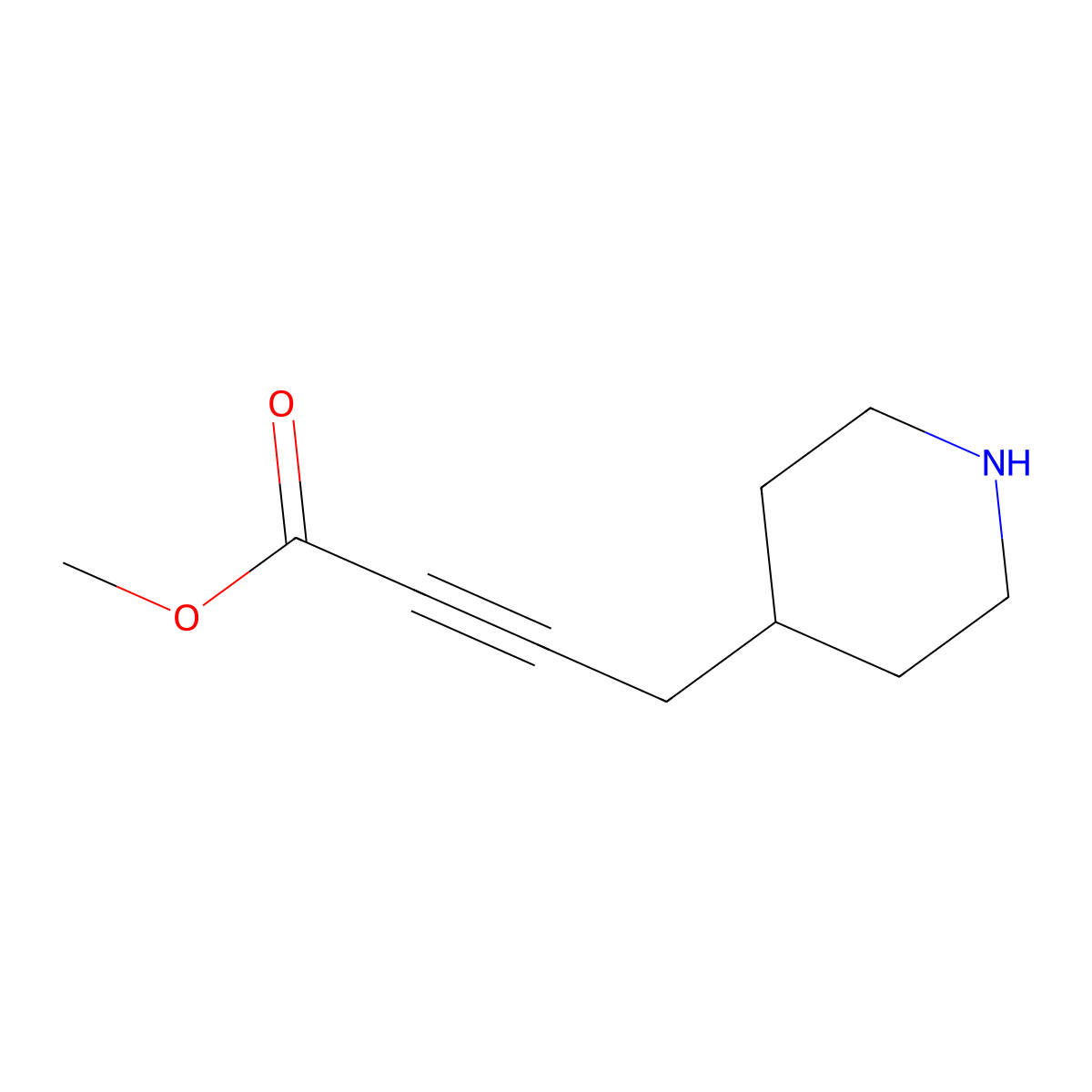 Methyl 4-(piperidin-4-yl)but-2-ynoate molecular structure, CAS 1890815-88-9