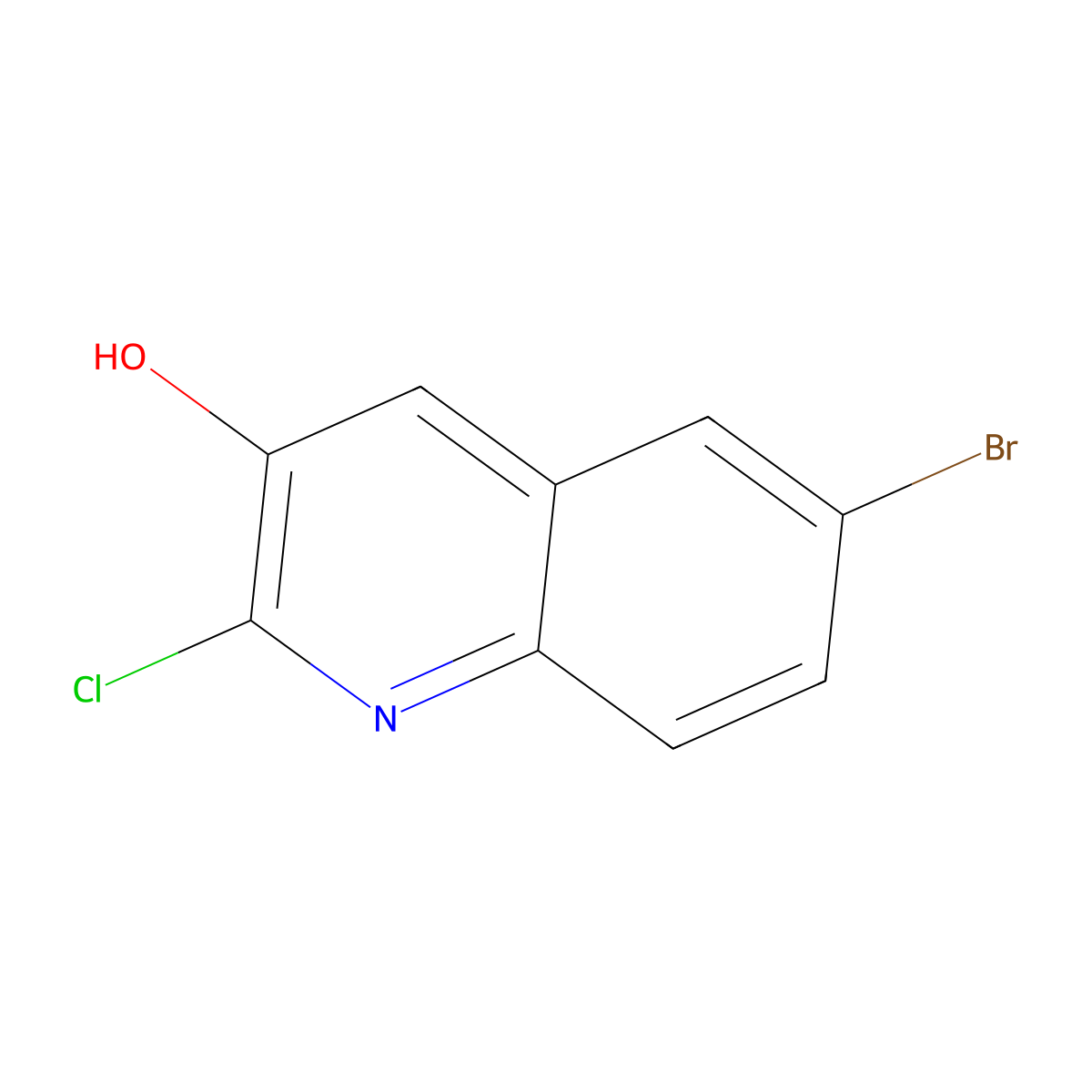 6-Bromo-2-chloroquinolin-3-ol molecular structure, CAS 1890846-04-4