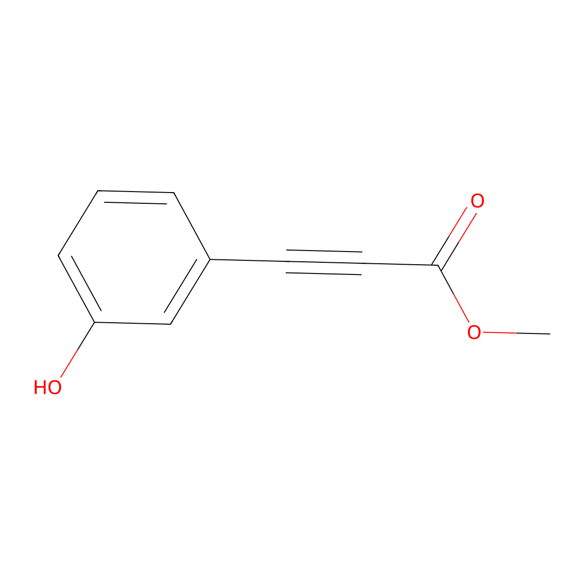 Methyl 3-(3-hydroxyphenyl)prop-2-ynoate molecular structure, CAS 1890847-27-4