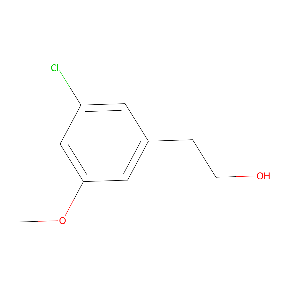 2-(3-Chloro-5-methoxyphenyl)ethan-1-ol molecular structure, CAS 1890856-29-7