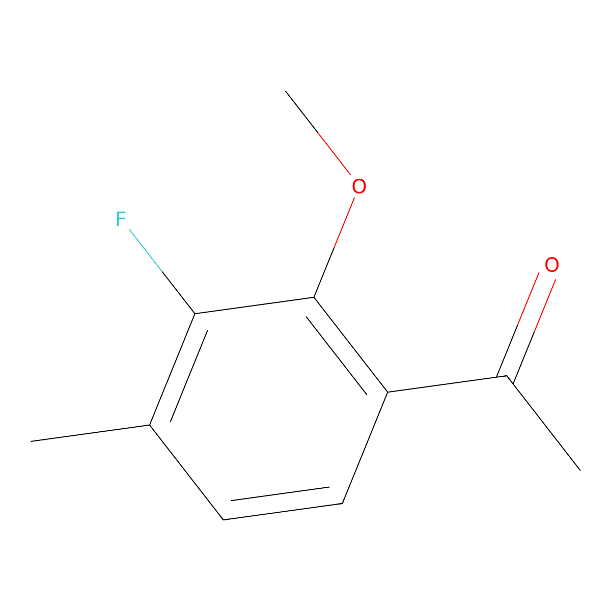 1-(3-Fluoro-2-methoxy-4-methylphenyl)ethanone molecular structure, CAS 1890857-02-9