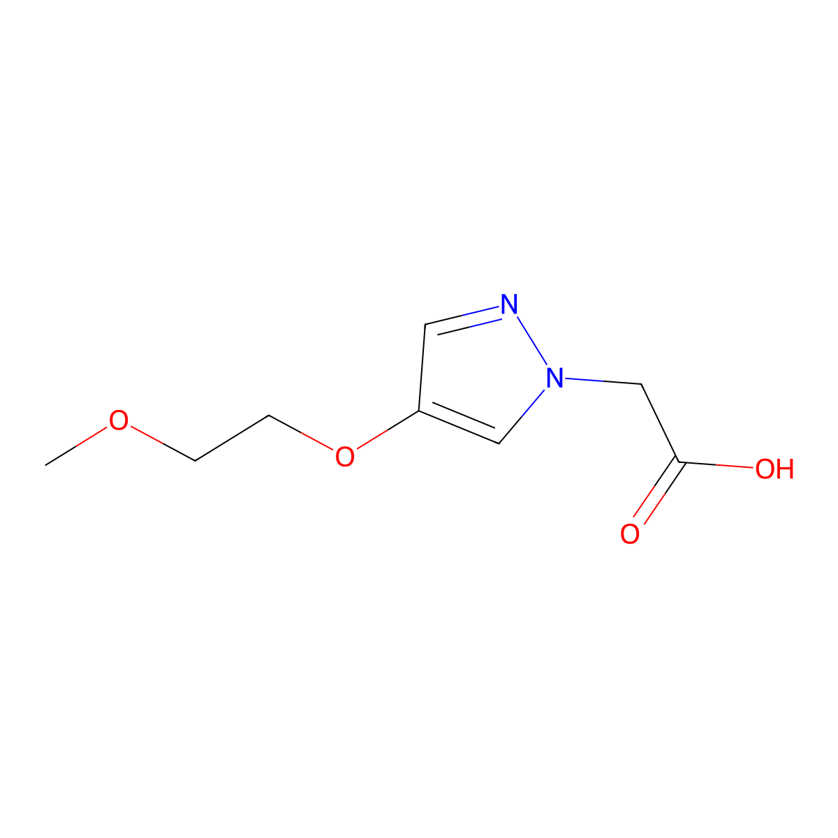 [4-(2-Methoxy-ethoxy)-pyrazol-1-yl]-acetic acid molecular structure, CAS 1890862-88-0
