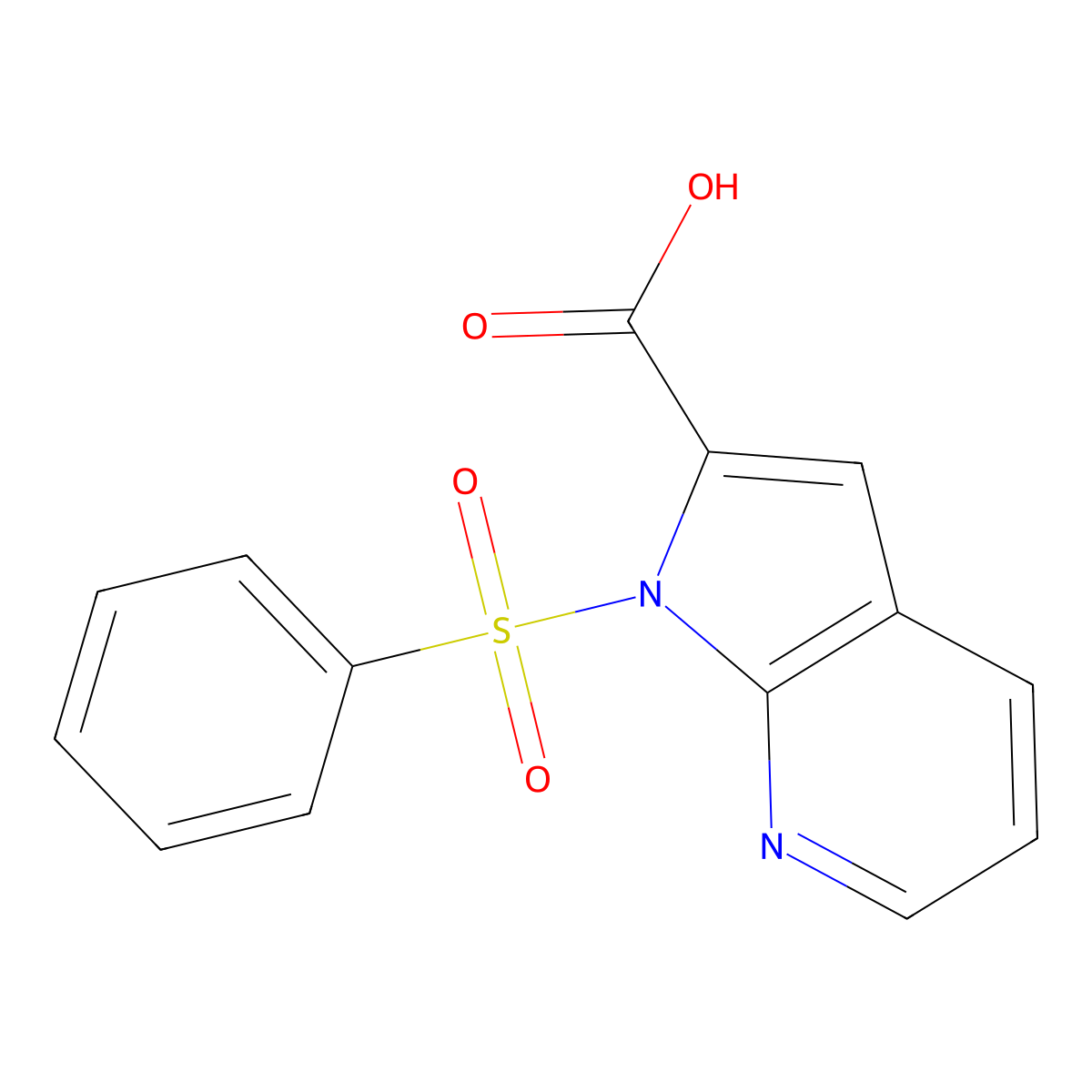 1-Benzenesulfonyl-1H-pyrrolo[2,3-b]pyridine-2-carboxylic acid molecular structure, CAS 189089-90-5