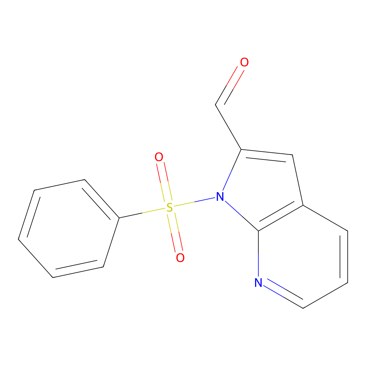1-(Phenylsulfonyl)-1H-pyrrolo(2,3-b)pyridine-2-carboxaldehyde molecular structure, CAS 189089-91-6