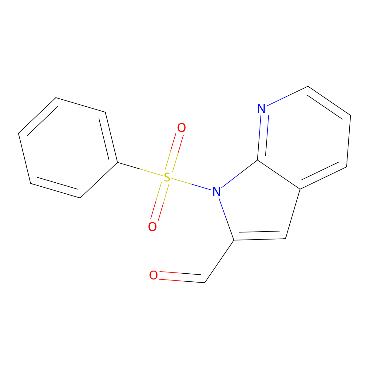 1-(Phenylsulfonyl)-1H-pyrrolo(2,3-b)pyridine-2-carboxaldehyde molecular structure, CAS 189089-91-6