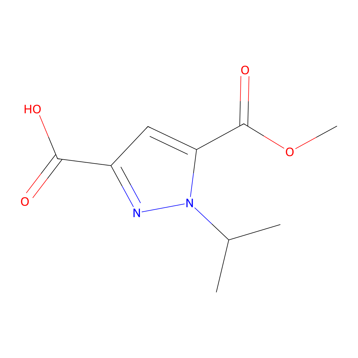 1-Isopropyl-5-(methoxycarbonyl)-1H-pyrazole-3-carboxylic acid molecular structure, CAS 1890891-56-1