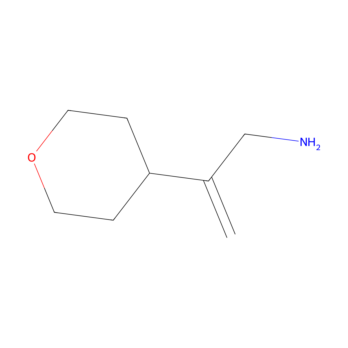 2-(Oxan-4-yl)prop-2-en-1-amine molecular structure, CAS 1890897-05-8