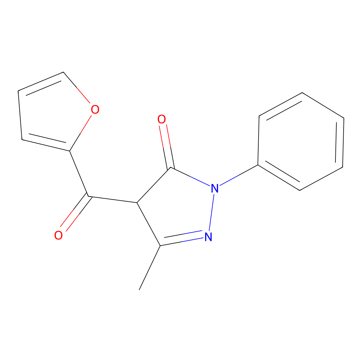 4-(Furan-2-carbonyl)-5-methyl-2-phenyl-2,4-dihydro-3H-pyrazol-3-one molecular structure, CAS 189090-94-6