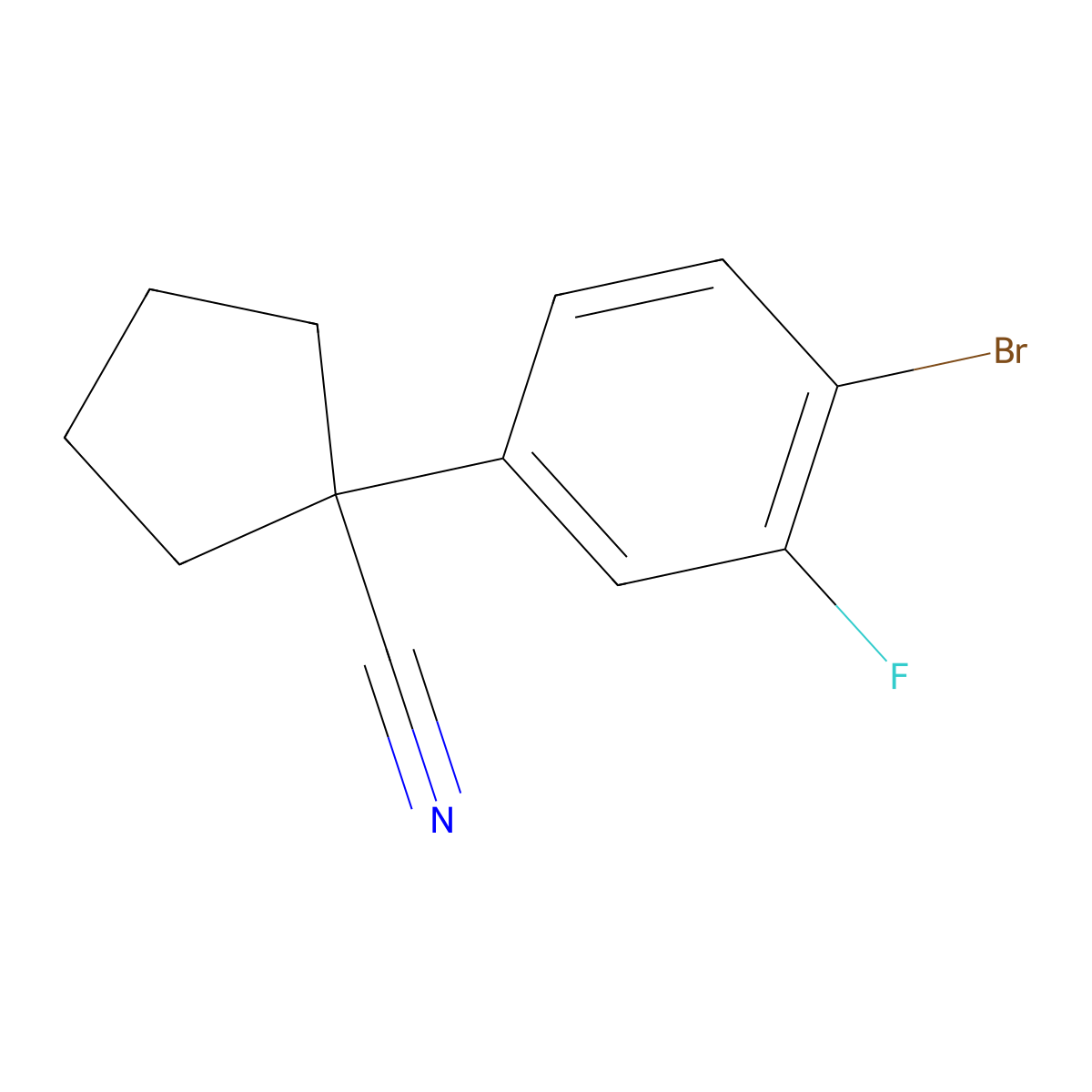 1-(4-Bromo-3-fluorophenyl)cyclopentanecarbonitrile molecular structure, CAS 1890912-32-9