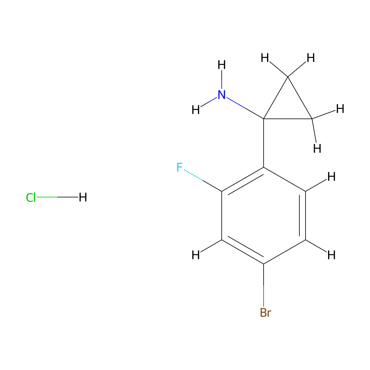 1-(4-Bromo-2-fluorophenyl)cyclopropan-1-aminehydrochloride molecular structure, CAS 1890912-98-7