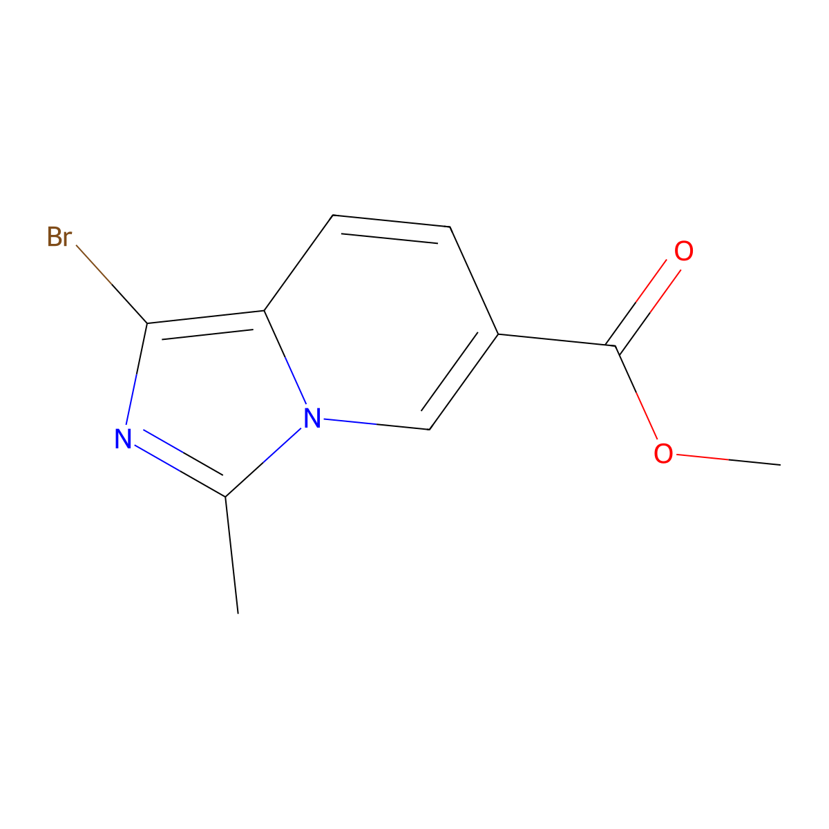Methyl 1-bromo-3-methylimidazo[1,5-a]pyridine-6-carboxylate molecular structure, CAS 1890925-25-3