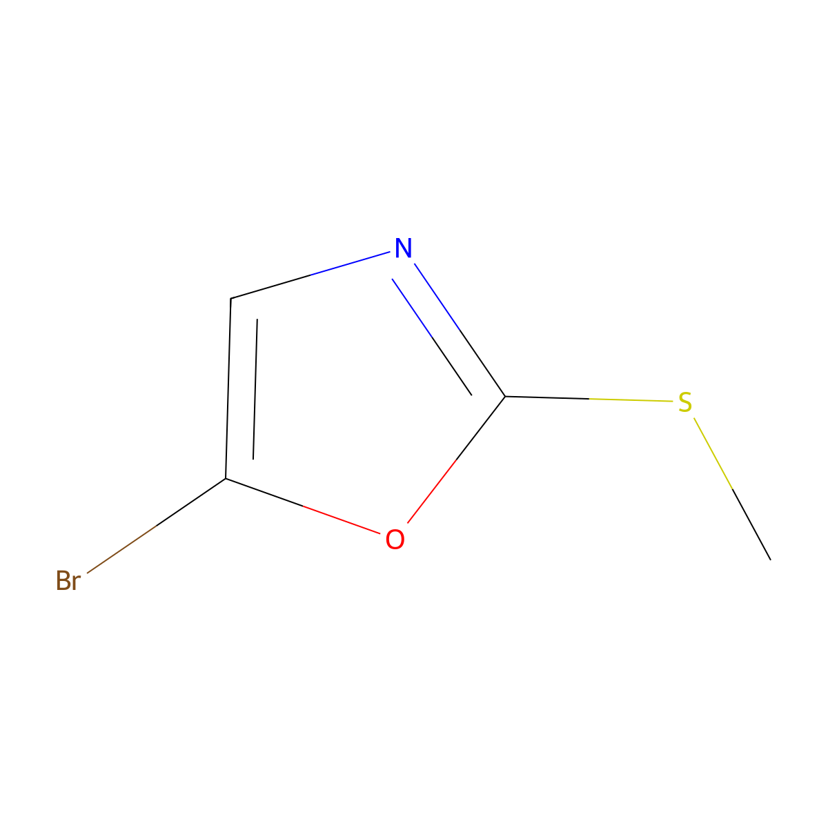 5-Bromo-2-methylsulfanyl-1,3-oxazole molecular structure, CAS 1890932-76-9