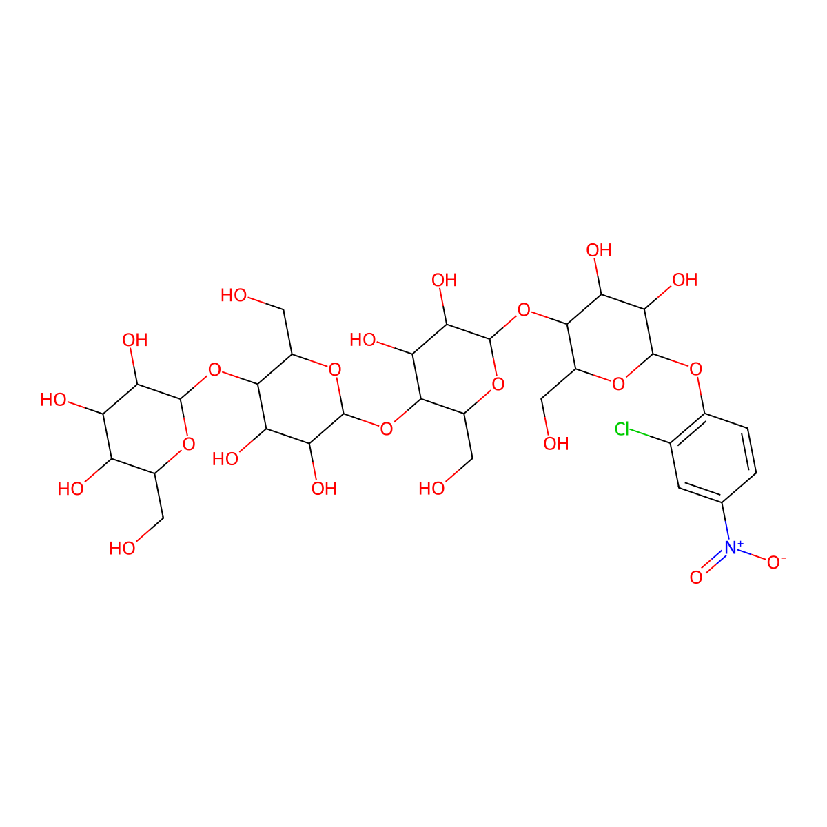2-Chloro-4-nitrophenyl-b-cellotetraoside molecular structure, CAS 189094-93-7