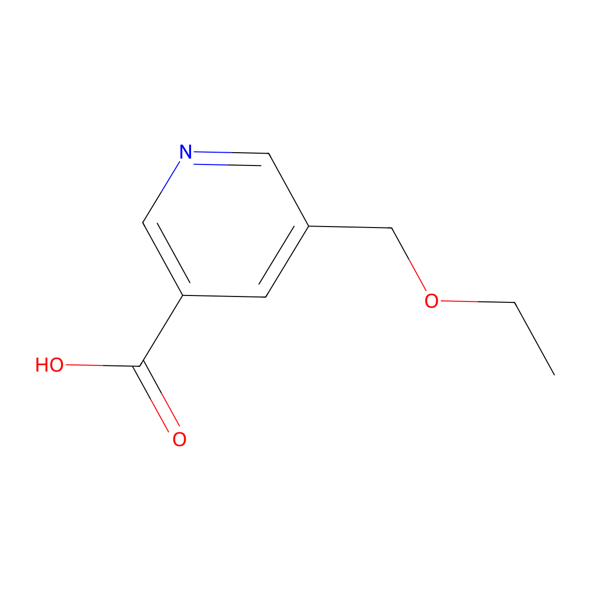 5-(Ethoxymethyl)nicotinic acid molecular structure, CAS 1890951-73-1