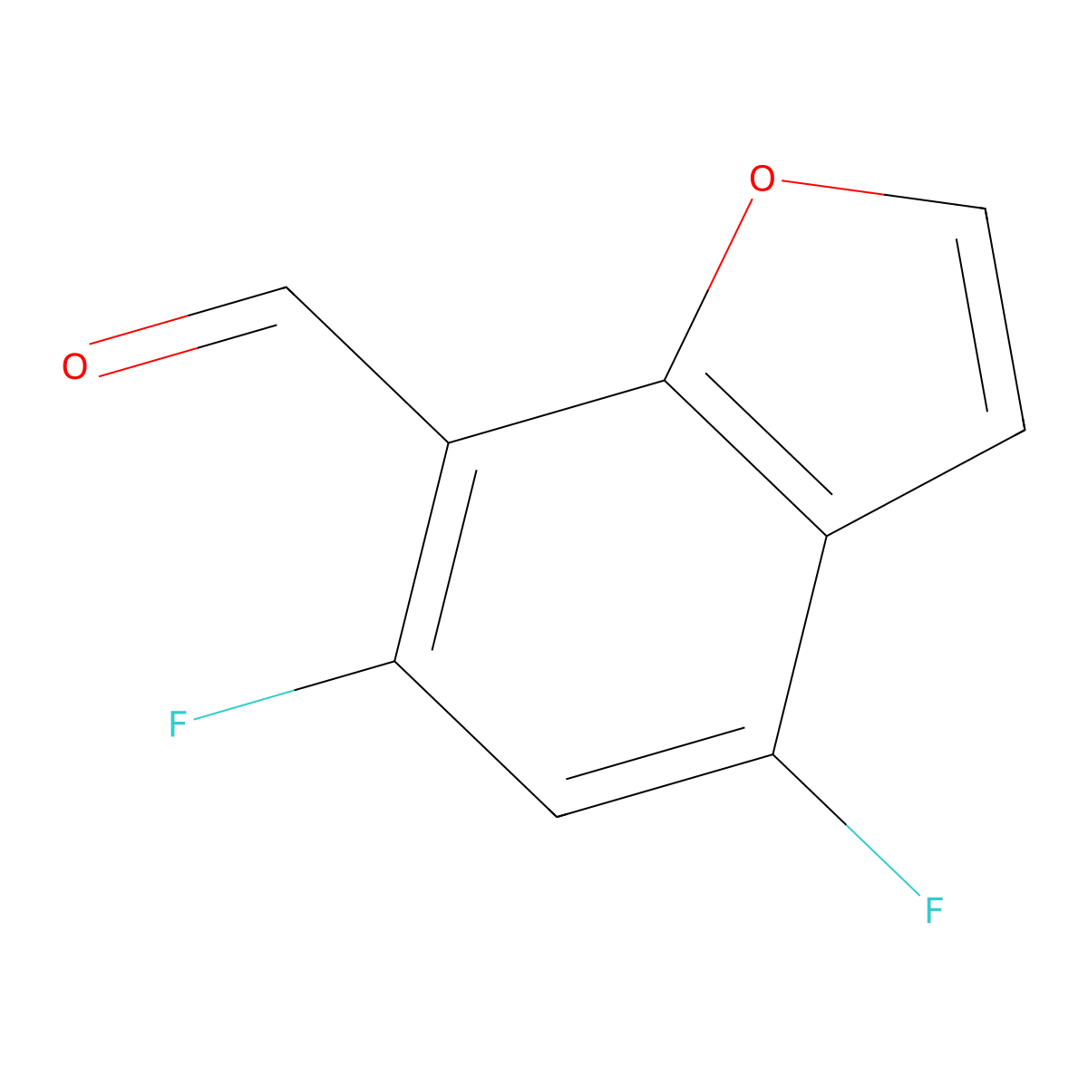 4,6-Difluorobenzofuran-7-carbaldehyde molecular structure, CAS 1890955-29-9