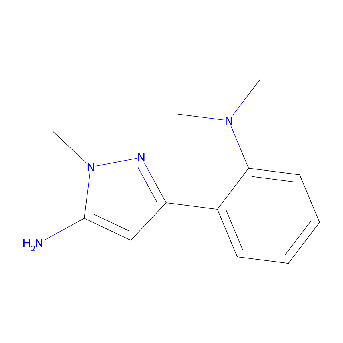 3-[2-(dimethylamino)phenyl]-1-methyl-1H-pyrazol-5-amine molecular structure, CAS 1890957-63-7