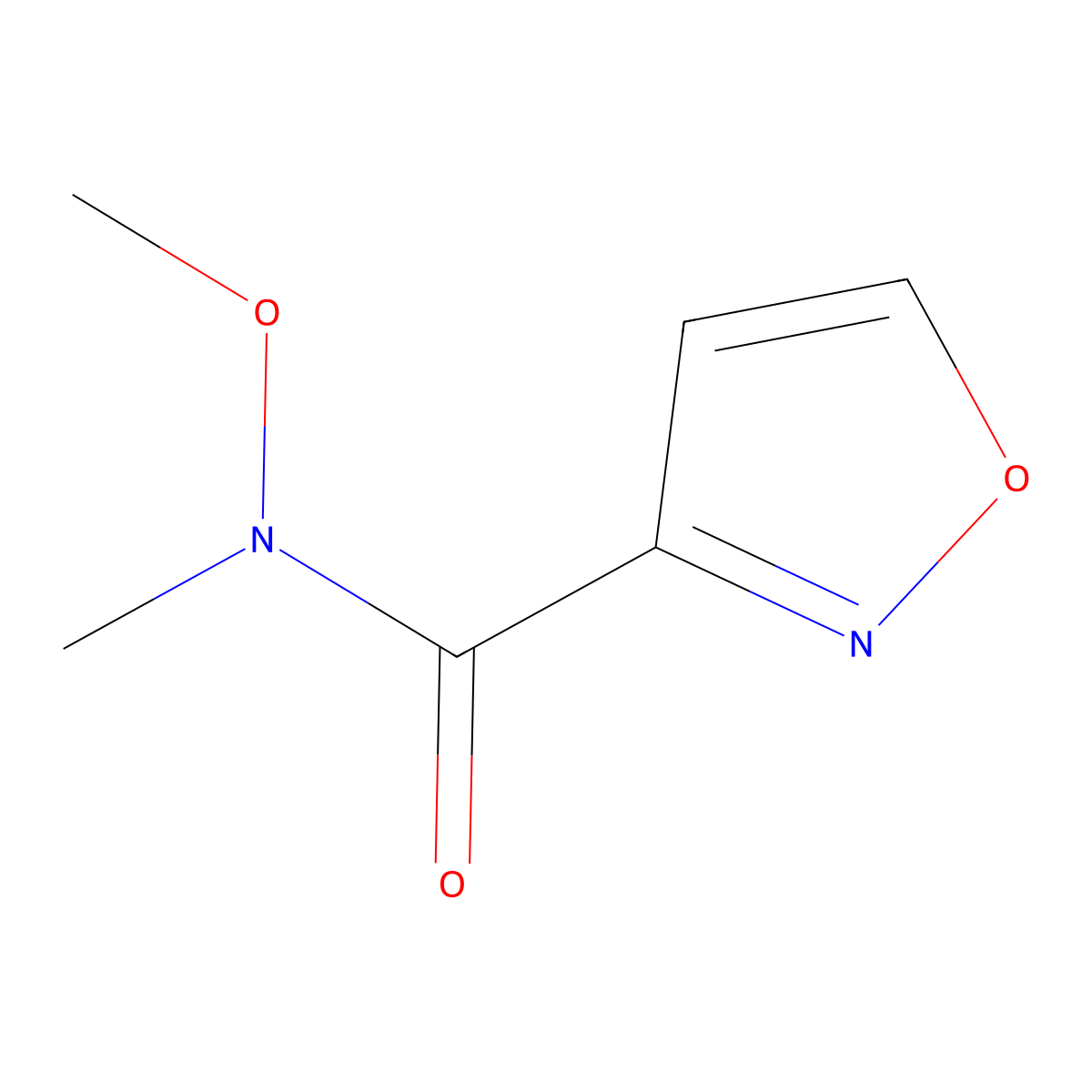 N-methoxy-N-methylisoxazole-3-carboxamide molecular structure, CAS 189096-90-0