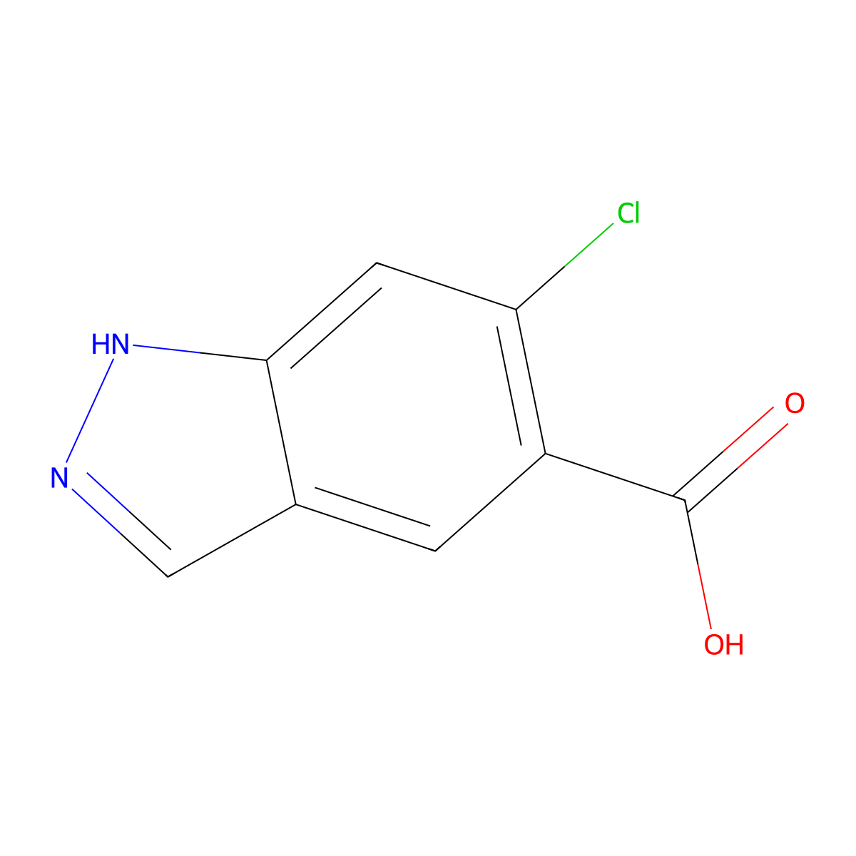 6-chloro-1H-indazole-5-carboxylic acid molecular structure, CAS 1890961-61-1