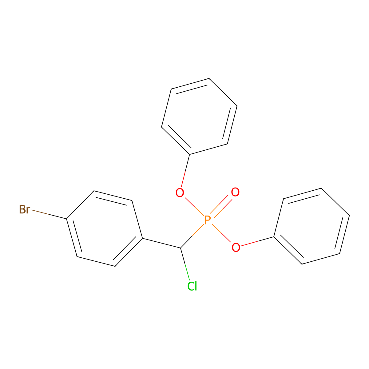 Diphenyl 4-Bromo-alpha-chlorobenzylphosphonate molecular structure, CAS 189099-56-7