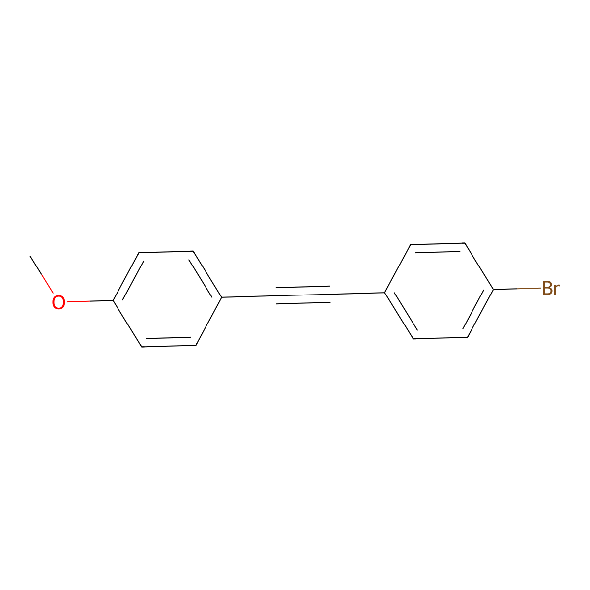 1-Bromo-4-(2-(4-methoxyphenyl)ethynyl)benzene molecular structure, CAS 189099-57-8